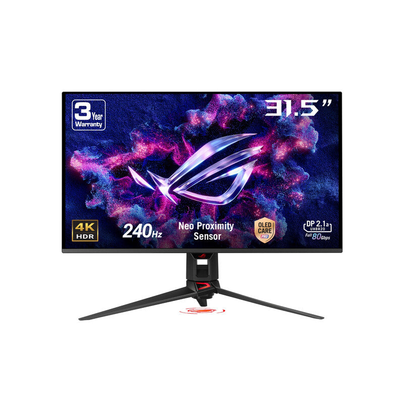 ASUS ROG Swift OLED PG32UCDMR Gaming Monitor ― 32-Inch, 4K (3840 x 2160) QD-OLED Panel, 240Hz, 0.03 ms (GTG), G-SYNC Compatible, Proximity Sensor, 99% DCI-P3, 90 W Type-C, DisplayPort 2.1a, HDMI 2.1 MegaBDM