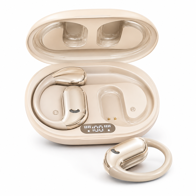 VoxorAI M75 Beige AI translator headset supports real-time translation in 150 languages and is suitable for study, travel, and business. MegaBDM