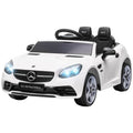 370-222V70WT AIYAPLAY Benz SLC 300 Licensed 12V Electric Car for Kids, Kids' Electric Ride on with Parental Remote, Music Lights, Suspension Wheels for 3-6 Years, White MegaBDM