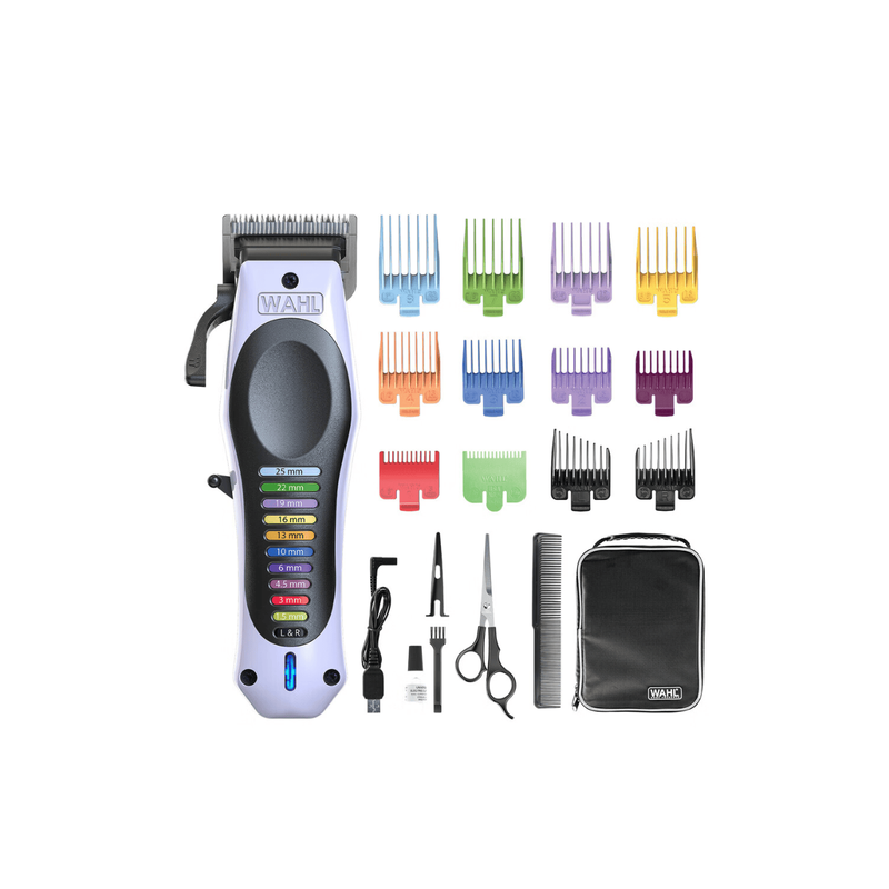 Wahl Cordless Lithium Clipper Kit, High Runtime Rechargeable, Full Haircut Kit, 3028277, Blue MegaBDM