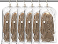 TAILI Hanging Vacuum Sealer Storage Space Saver Bags for Clothing, Suits and Jackets, Closet Organizers, 6 Pack Jumbo Clear MegaBDM