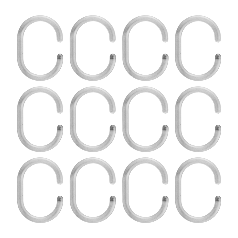 Croydex Shower Curtain Rings C Type Clear 12pcs MegaBDM