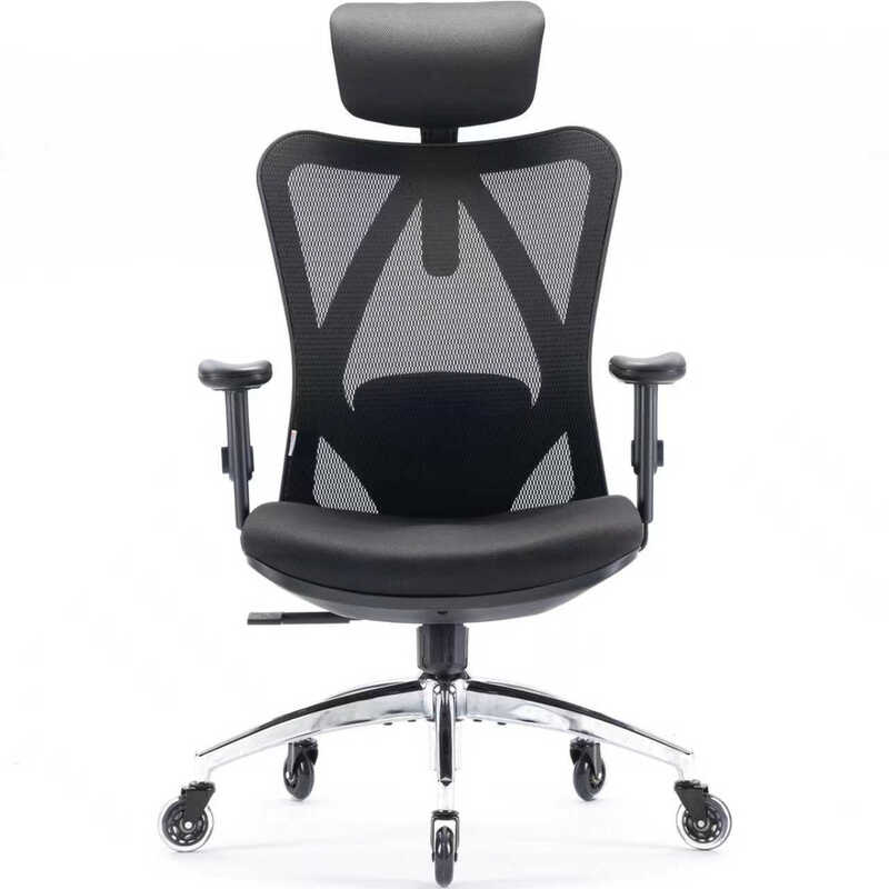 SIHOO Office Chair Ergonomic Desk Chair, Breathable Mesh Design High Back Computer Chair, Adjustable Headrest and Lumbar Support, Upgraded to Rollerblade Wheels (Black) MegaBDM
