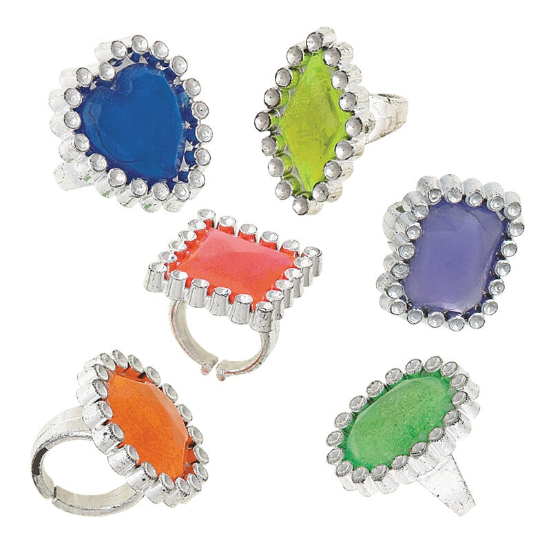 Unique Party Unique Gem Plastic Rings, 12 Pack MegaBDM
