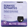 SUNKISS INTIMATES SUNKISS Disposable Period Underwear for Women with Heavy Flow, Low-Rise Unscented Postpartum Essentials, Black, XLarge, 10 Count MegaBDM
