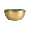 Candlelight Decorative Trinket Bowl Metal & Enamel Gold/Green D:20cm MegaBDM