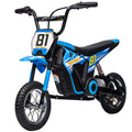 370-393V70BU AIYAPLAY Kids Electric Motorbike, 24V Battery Powered Dirt Bike with 250W Motor, 6-16km/h, 7AH Batteries, 12" Inflatable Tires and Rear Suspension, Ride On Motorcycle for 8-12 Years Old, Blue MegaBDM