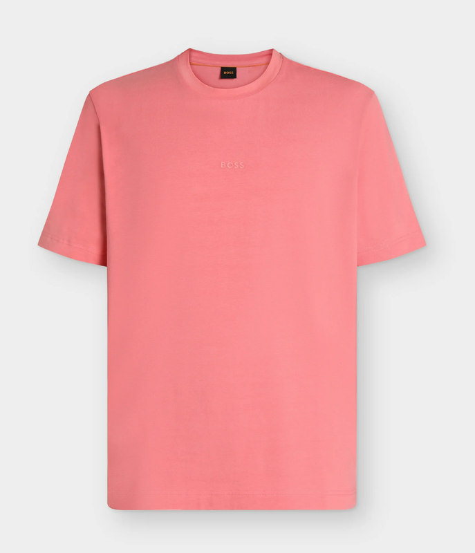 BOSS Relaxed-fit T-Shirt with a Layered Logo Print - Light/Pastel Red MegaBDM