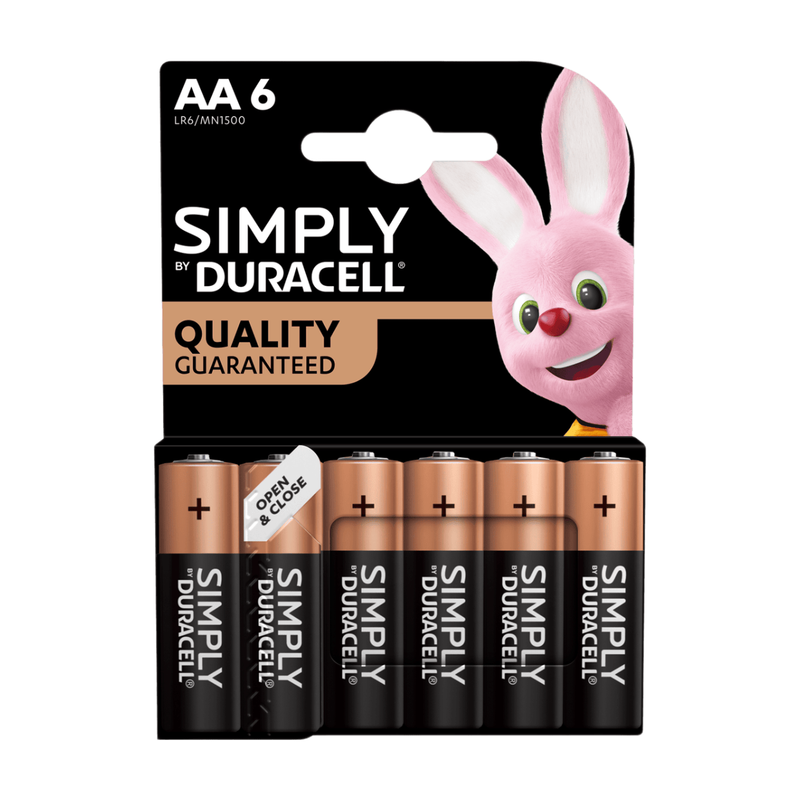 DURACELL Simply AA Alkaline Batteries - 6 Pack MegaBDM