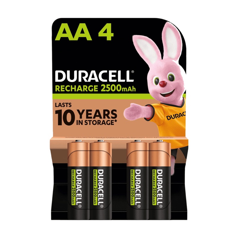 Duracell Rechargeable AA 2500mAh Batteries – 4 Pack MegaBDM