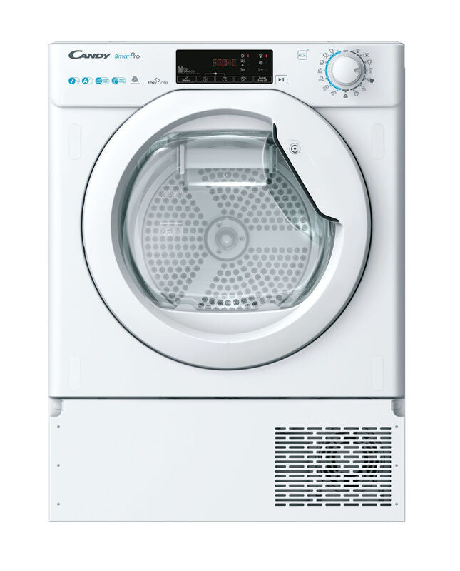 Candy BCTD H7A1TE-80 Integrated Heat Pump Dryer, 7kg, White, A+ Rated MegaBDM