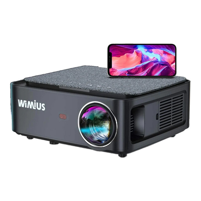 【100% Authentic|10x Refund if Counterfeit】Wimius K1 Projector,FHD1080P 1200ANSI Lumens,300Inch Large Screen,4K Support,Home Cinema Video,Compatible with FireStick,Smartphone,PS5,Vertical+Horizontal+Keystone Correction,Dual HiFi Stereo Audio MegaBDM