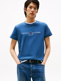Tommy Hilfiger MSW Logo Embroidery Slim T-Shirt - Aegean Sea MegaBDM