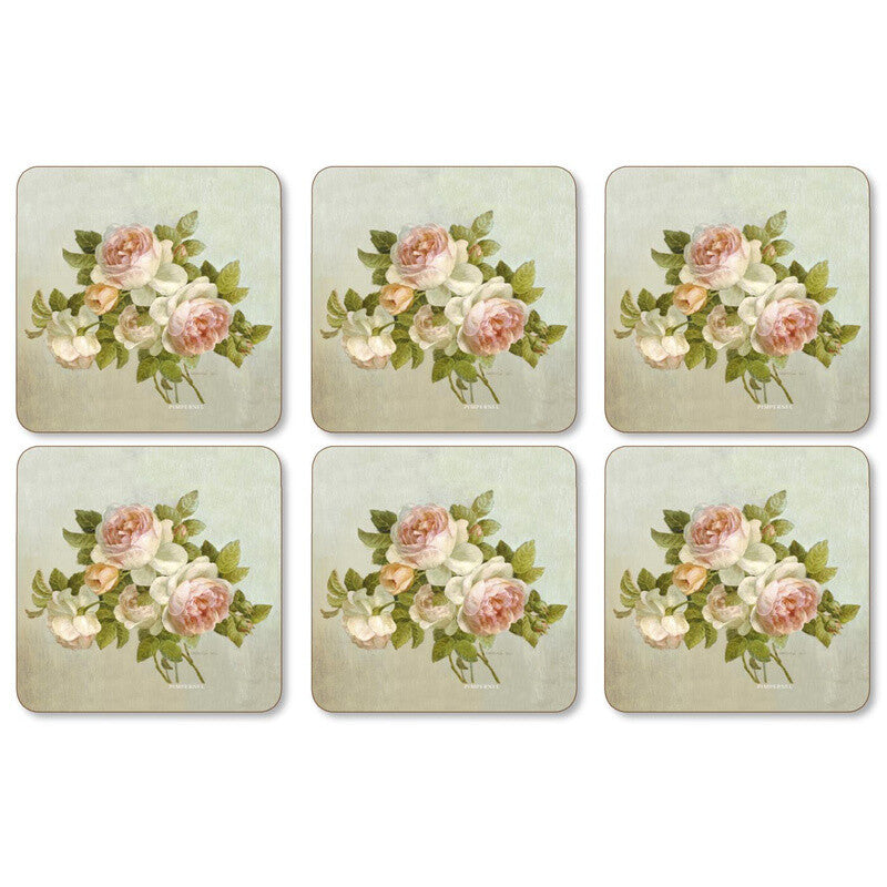 Pimpernel Antique Rose Set of 6 Coasters MegaBDM