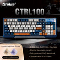 【Innovative Motorized Lift】Siukie CTRL100 CNC Aluminum Mechanical Keyboard, HMX Cream Taro HIFI Switches, Customized IPS Screen, Gasket Mount, Tri-Mode Wireless, 96% Layout, US QWERTY, Klein Blue MegaBDM