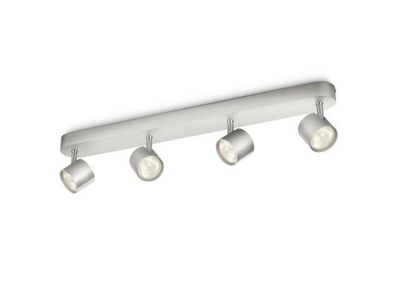Philips Ceiling/Wall Spotlights Bar Star 4 x Warm White 22W Brushed Aluminium MegaBDM