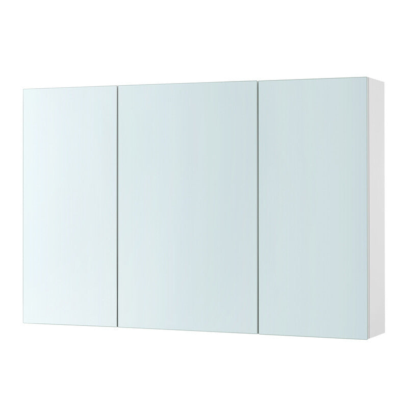 JOYFURNOS Wall Cabinet with Mirror, 3-Door Storage Unit, Bathroom Mirror Cabinet, 15 x 90 x 60 cm, with Adjustable Shelf, Modern, White MegaBDM