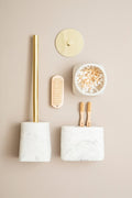 Maison by Premier Marble Finish Cotton Jar With Knob Handle, Sturdy Polyresin Container With Round Lid, Stylish Cotton Holder MegaBDM