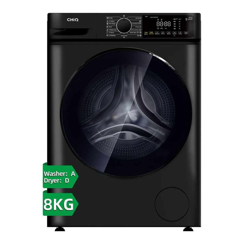 CHiQ JKW85882HB Washer Dryer, 8 kg/5 kg, 1400 Spin, Black, A/D Rated MegaBDM