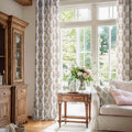 PONY DANCE Floral Linen Curtains Pink Pattern Printed for Girls Bedroom Nursery, Boho Farmhouse Window Sheer Curtain Drapes Aesthetic Light Filtering Privacy 2 Panels, W132 x L245 cm MegaBDM