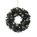 Festive 34Cm Green Cones/White Berries Winter Wreath MegaBDM