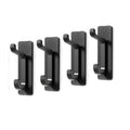 JORDAN&JUDY No-Drill Strong Adhesive Hooks, 4-Pack, Stainless Steel, Damage-Free, Over-Door Storage, Black MegaBDM