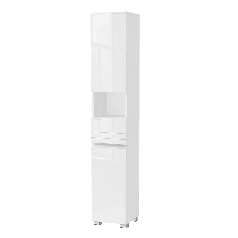 JOYFURNOS Tall Bathroom Cabinet, Slim Storage Cabinet, Narrow Cupboard, White MegaBDM
