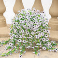 4Pcs 28.7in/72.8cm Artificial Hanging Flowers for Outdoors Fake Plants Decoration, Faux Silk Daisy Eucalyptus Realistic for Outside Home Planter Porch Patio Yard Decor (White) MegaBDM