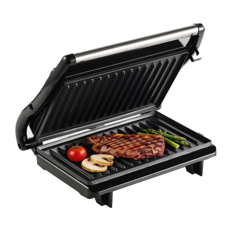 ochama Multifunction Contact Grill 800W, Electric Health Grill, Steak Grill Sandwich Maker Panini Press, Mini Breakfast Maker, Double-Sided Heating, Food-Grade Non-Stick Coating, 22.5×14cm Plates MegaBDM