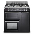 DeLonghi D3VR 908-DF/BL 90cm Dual Fuel Range Cooker, Black, A Rated MegaBDM