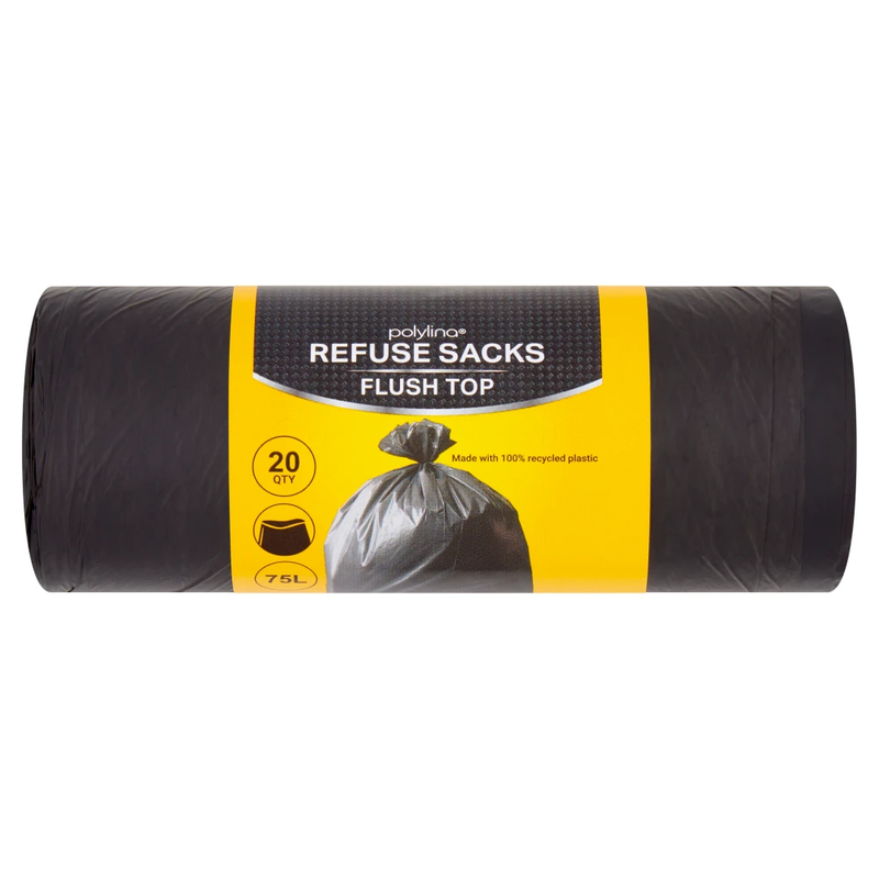 Polylina 20 Refuse Sacks Flush Top 75l MegaBDM