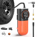 ETENWOLF S1 Tire Inflator Portable Air Compressor, 160PSI Air Pump for Car Tires, Bike, Motorcycle, Balls, Fast Inflation Tire Pump, Cordless bike Pump with LED Light & Digital Pressure Gauge(Orange) MegaBDM