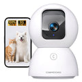 CINMOORE 3K Security Camera Indoor, Non-Subscription AI Person/Pet/Cry Detection, 4MP Pets/Dogs/Cats Camera w/Phone App, Pan Tilt 2.4GHz WiFi Cameras for Home Security, Full Duplex 2-Way Audio, IR Night Vision MegaBDM