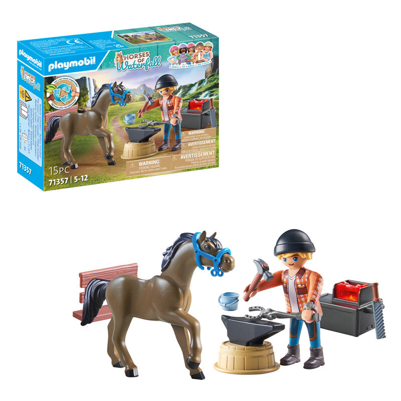 Playmobil 71357 Horses of Waterfall Farrier Ben and Achilles MegaBDM