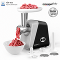 Monsga G100 Multifunctional Meat Grinder, 300W Electric Mincer with 1200W Max Power, Reverse Function & Cord Storage, Includes 3 Cutting Discs, Sausage Stuffer, Kibbeh & Cookie Maker for Home Kitchen MegaBDM