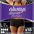 Always Discreet Boutique Pants Black Large Plus 2 x 8 Pack MegaBDM