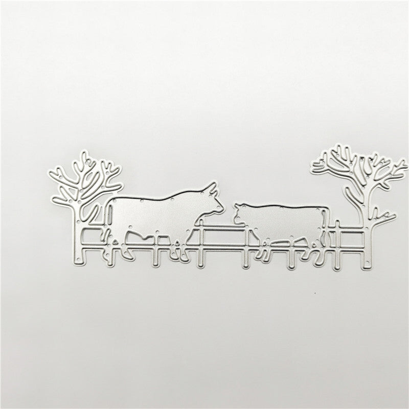 Farm Cattle Metal Die Cuts for Card Making Cutting Dies Cut Stencils for DIY Scrapbooking Photo Album Decorative Paper Crafting Embossing Template MegaBDM