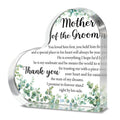 Alphynix 1pc Mother of the Groom Heart Plaque, Acrylic Keepsake with "You Loved Him First" Full Message and Eucalyptus Leaf Design, Wedding Thank You Gift from Bride to Groom's Mother MegaBDM