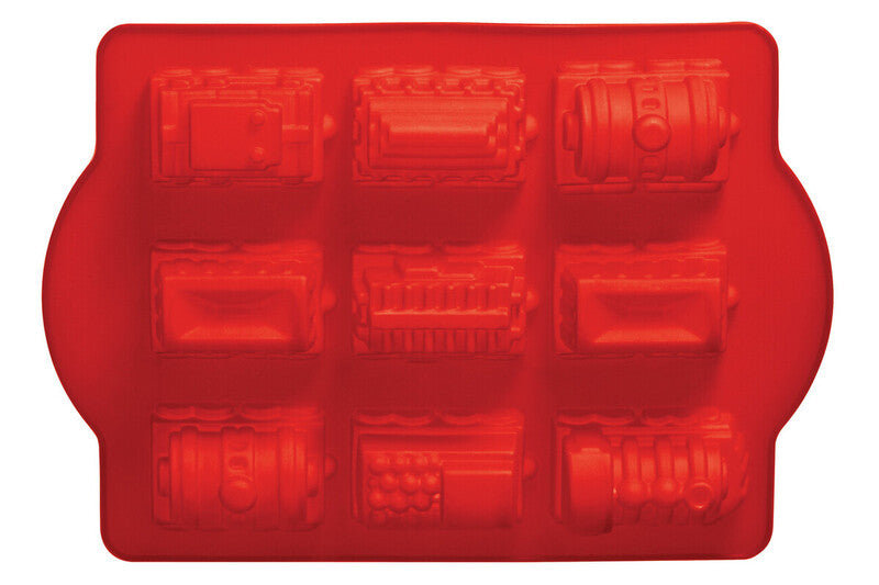 Essentials by Premier Silicone 9 Trains Red Cake Mould MegaBDM
