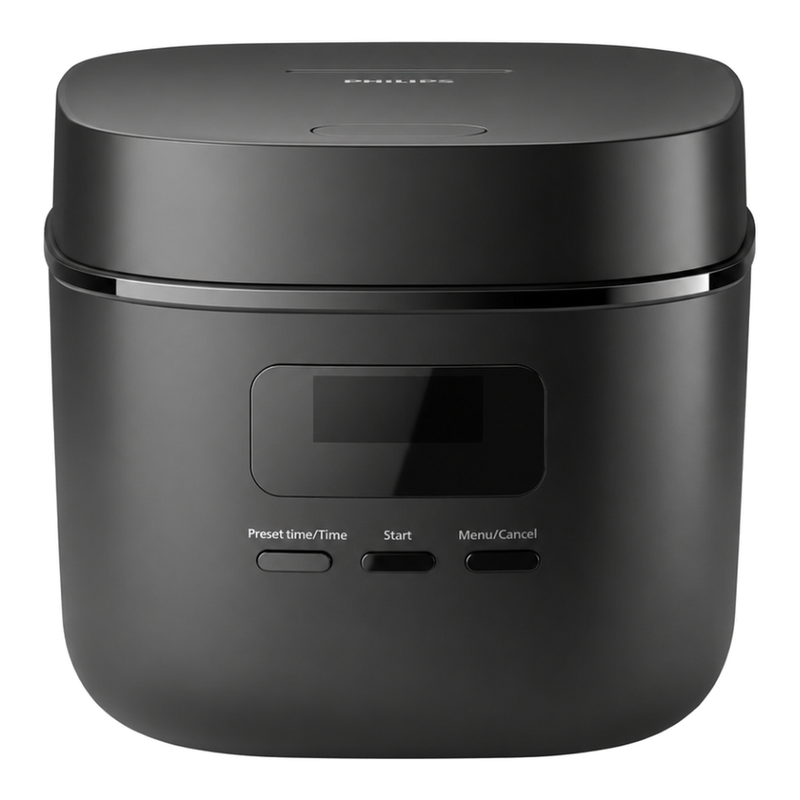 Philips Mini Rice Cooker 3000 Series, Non Stick Pot, 5 Programmes, Black - HD3080/80 MegaBDM