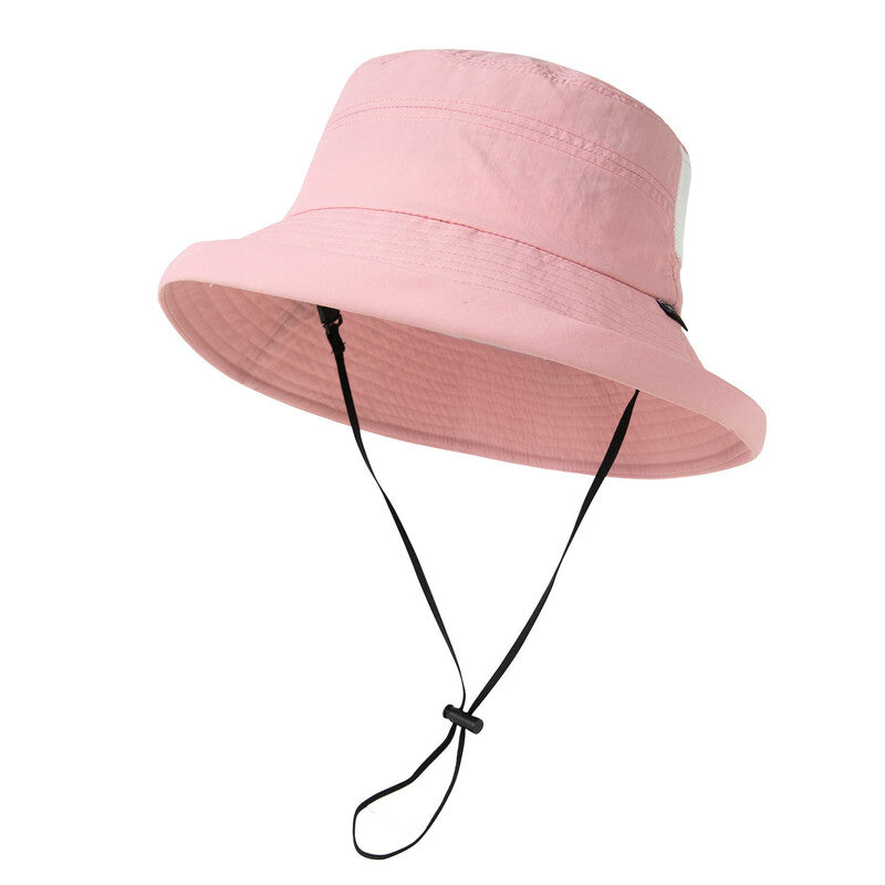 TOP-EX Women's Wide Brim Bucket Sun Hat with Ponytail Hole Summer Packable Sunhat for Travel Beach Outdoor Pink MegaBDM