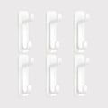 JORDAN&JUDY No-Drill Strong Adhesive Hooks, 6-Pack, Stainless Steel, Damage-Free, Over-Door Storage, White MegaBDM