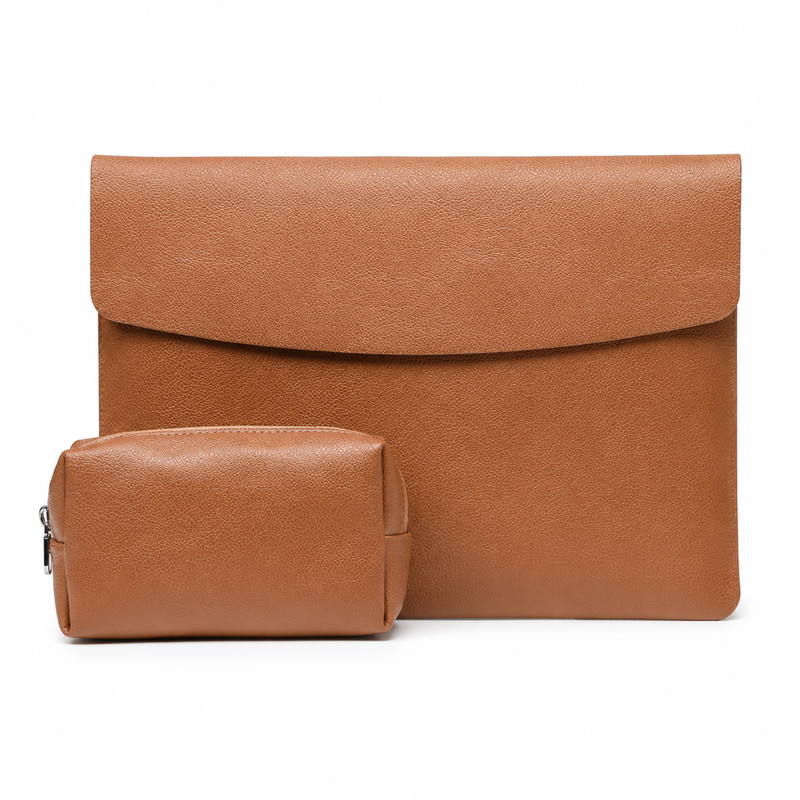 VoxorAI Laptop Bag, Brown, 14-inch Notebook Sleeve. Compatible with Apple, ASUS, Dell, Xiaomi, and other laptops. Includes a power adapter (universal version). MegaBDM