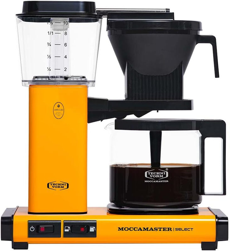 Moccamaster KBG Select, Best Filter Coffee Machine, Handmade in the Netherlands, Retro Design, 1.25 Litres, Yellow Pepper - 53815 MegaBDM