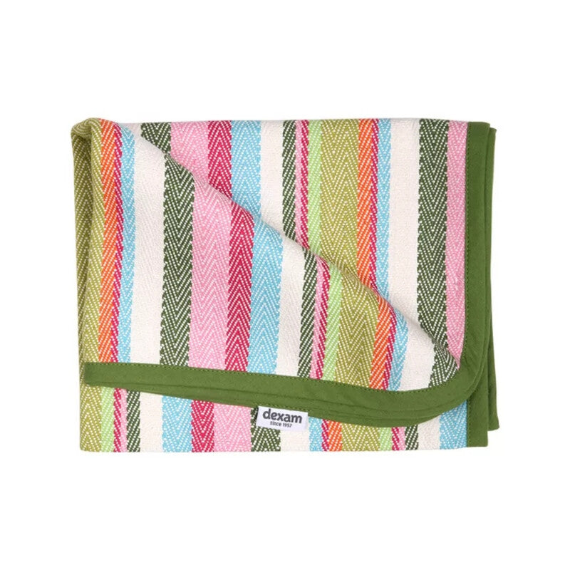 Dexam Oven Cloth Striped 100% Cotton Green/Pink 50x80cm MegaBDM