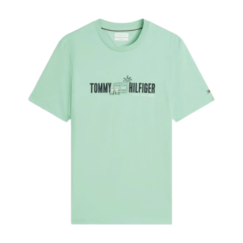 Tommy Hilfiger Logo Graphic Jersey T-Shirt - Cut Grass MegaBDM