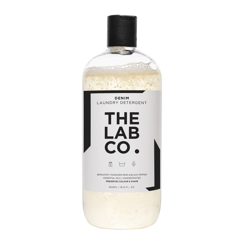 The Lab Co. Denim Laundry Wash. 500ml for 32 Washes. Non-Bio Liquid Detergent for Jeans. Scented with Bergamot, Mandarin Rind and Black Pepper MegaBDM