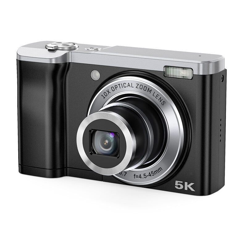 Songdian 5K Digital Camera 56MP Cameras for Photography 10X Optical Zoom with Front and Rear Camera - Black MegaBDM