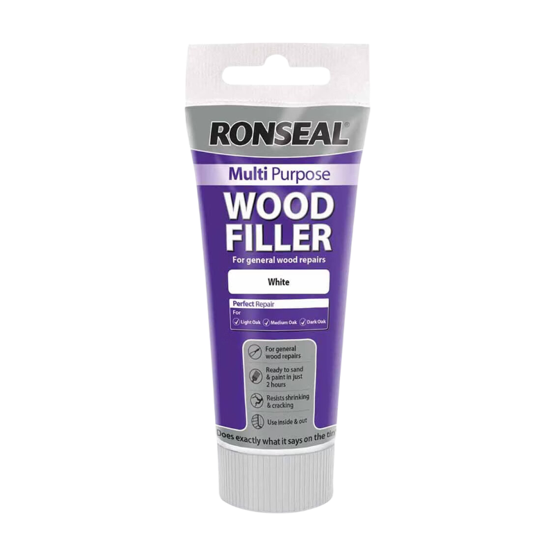 Ronseal Multi Purpose Wood Filler Interior & Exterior Tube - White – 100g MegaBDM