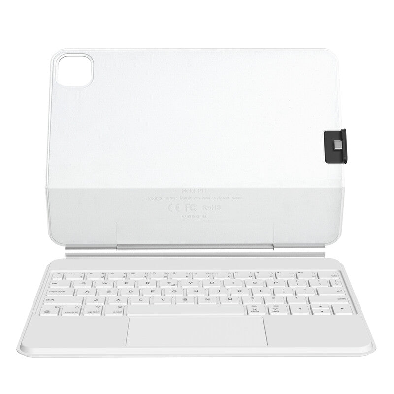 Rexsun Tablet Keyboard Case – Magnetic Floating Design, Detachable Protective Cover, Precision Trackpad for iPad Pro 11"/Air 10.9"/11", Model P11-2 (White) MegaBDM